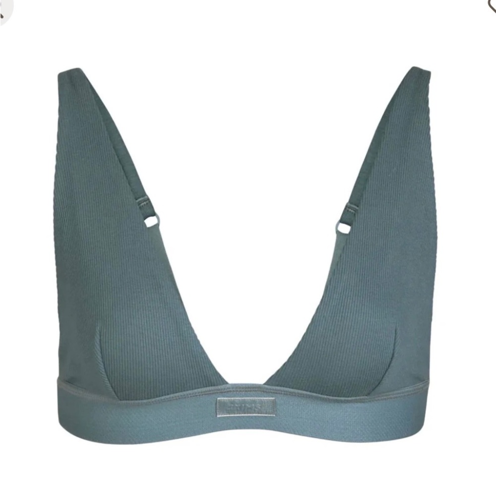 Skims cotton rib plunge bralette
